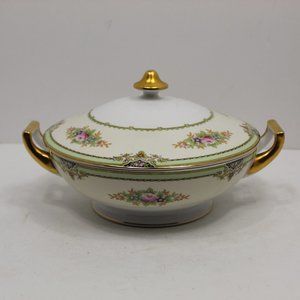 Meito China Made in Japan Hand Painted Round Covered Serving Bowl